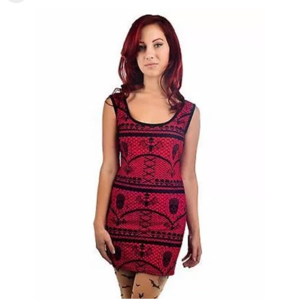 Too Fast Red Skull Dress